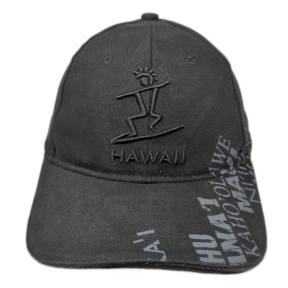 Hawaii Slideback Baseball Cap Black OS Adjustable Surfware Hawaiian Classics